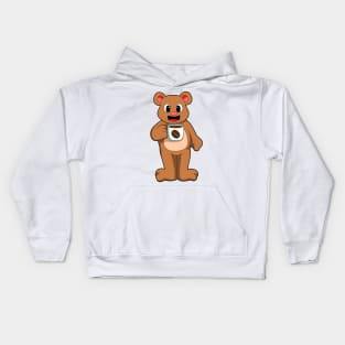 Bear with Cup of Coffee Kids Hoodie